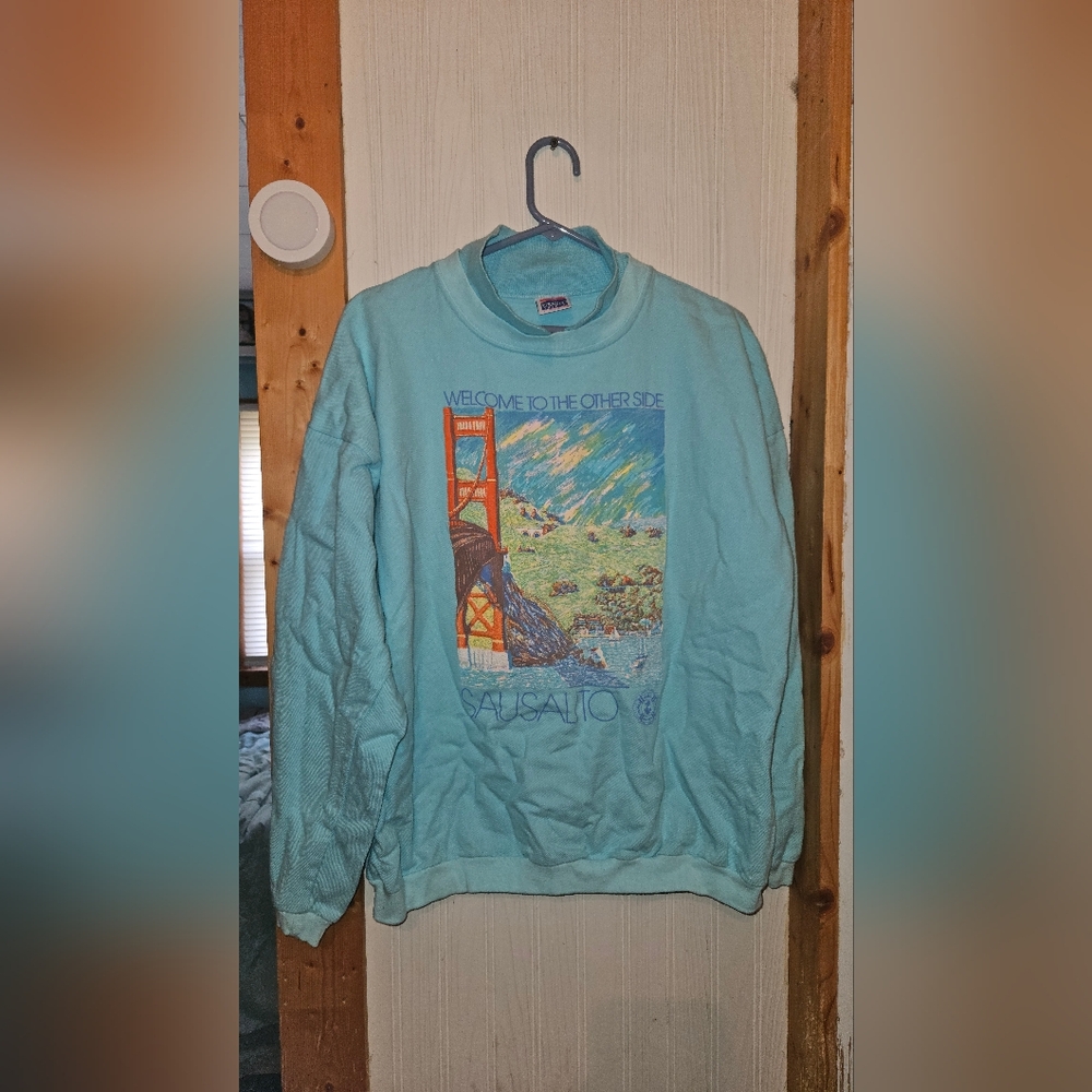 Islander Aqua Polo SweatShirt Size Large